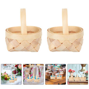  2 Pcs Hand Decor Korean Stone Pot Shopping Basket Hamper Candy