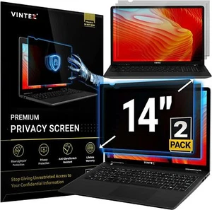 VINTEZ [2 Pack] 14 Inch 16:9 Computer Privacy Screen Filter for Widescreen Monit - Afbeelding 1 van 9