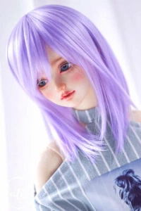 Peluca de pelo de muñeca 1/3 8-9-10" 20-22 cm Pullip Bjd medio largo lila púrpura en capas E-c# - Imagen 1 de 2