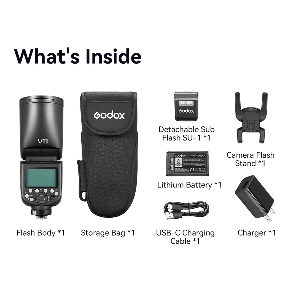 GODOX V1 PRO O 2.4G Wireless Camera Flash 1/8000s HSS 1.3s Recycle Time LYR WWII - Image 1 of 4