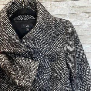 Talbots Damen 4P Blazer schwarz Glen Plaid Wollmischung großer Kragen Taschen Petites - Bild 1 von 9