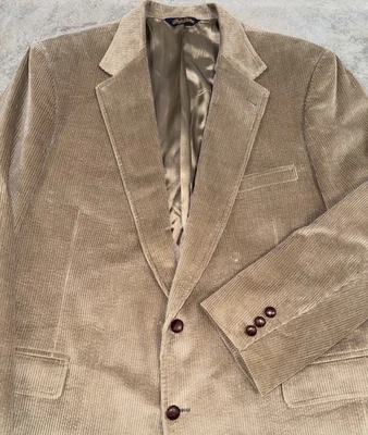 Chaqueta Blazer De Colección Brooks Brothers Pana Para Hombre Talla 48L Tostada Ancha Ballena EE. UU. 90s Foto 1 de 4