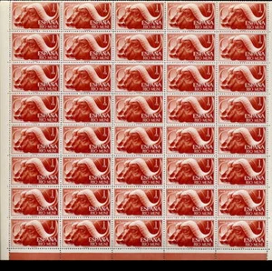 SPAIN RIO MUNI 1962 BUFFALO 1pta MINT....FULL SHEET - Picture 1 of 1