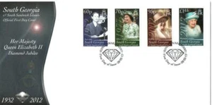 SOUTH GEORGIA 2012 DIAMOND JUBILEE SET  FDC KING EDWARD POINT - Picture 1 of 1