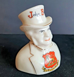 WW1 British Non-Maker Marked Crested China John Bull Character with Blyth Crest - Picture 1 of 11