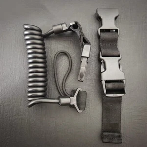 Tactical Lanyard Multi-purpose Spring Lanyard Pistol Secure Lanyard Rifle Sling - Picture 1 of 12