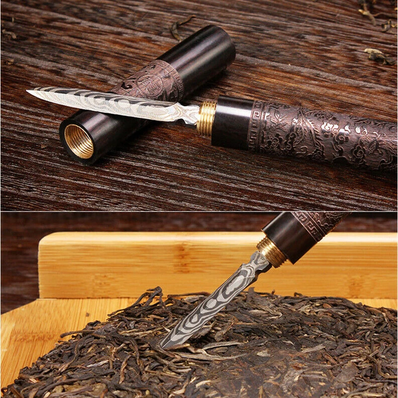 Cuchillo de té Pu Erh herramienta cuchillo de té de acero inoxidable accesorios de té de kung fu Foto 1 de 4
