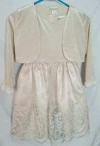 Abito natalizio natalizio natalizio avorio con dettagli squisiti e giacca abbinata taglia 6X - Foto 1 di 10