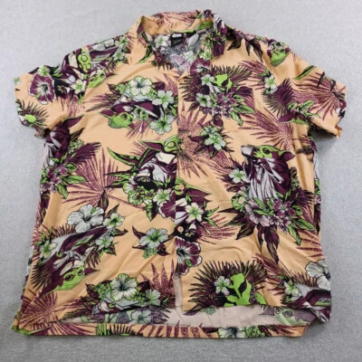 Camisa Star Wars Para Hombre 3XL XXXL Naranja Verde Hawaiana Floral Tropical Bebé Yoda Foto 1 de 4