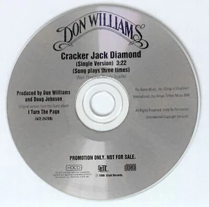 WILLIAMS DON *VG+* "CRACKER JACK DIAMOND" 1998 US GIANT PROMO CD SINGLE - Picture 1 of 1
