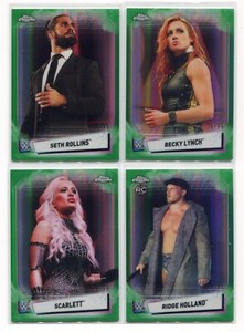 2021 Topps Chrome WWE #1-100 GREEN REFRACTOR /99 - PICK FROM LOT