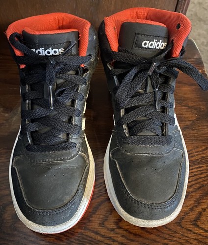 Scarpe da ginnastica Adidas unisex taglia 1 giovani SPG 753001 alte stringate rosse nere