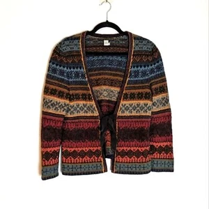 Peruvian Connection Alpaca Made in Peru Cardigan Sweater Size L Multicolor - Picture 1 of 5