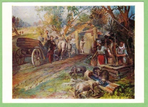 N.Sverchkov 1967 Russian postcard A.Pushkin has arrived to Chuvash village  - Picture 1 of 2