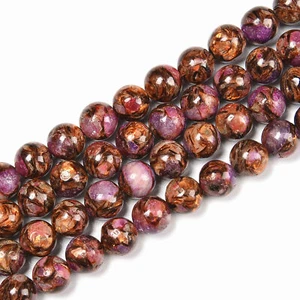 Bronzite Purple Lepidolite Smooth Round Beads Size 6mm 8mm 10mm 15.5'' Strand - Picture 1 of 2