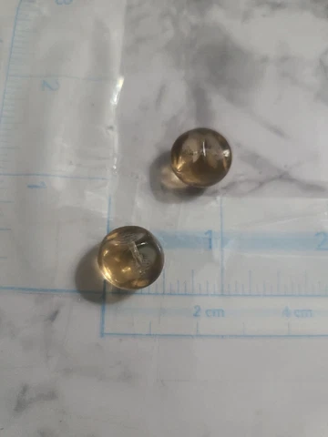 2 Antique Yellow Colored Glass Buttons Hand made H501 1 pair Free Shipping Cover