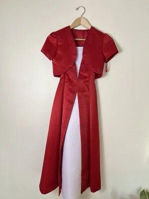 Angels New York Girls Gown Dress 12 Red Beaded Cocktail Ocassion Formal Festive - Image 1 of 4