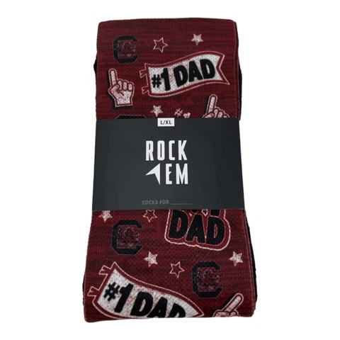 South Carolina Gamecocks Rock Em Socks #1 Dad Crew Socks Cover