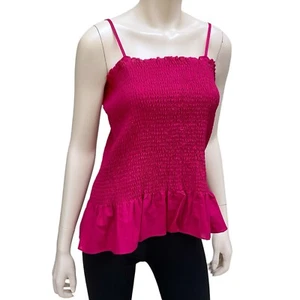 Top Maeve Mujer Grande Rosa Fucsia Correas Ajustables Verano Mezcla de Lino - Imagen 1 de 13