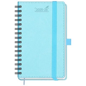 2025-2026 Pocket Planner Weekly and Monthly Calendar Spriral Bound with Pocket - Picture 1 of 6