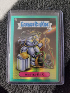 Garbage Pail Kids GPK Trading Card Chrome Aqua Riveted Rex 216b