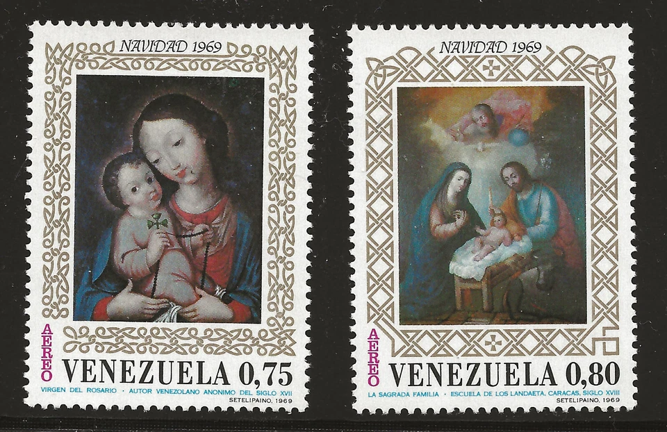 Venezuela Scott #C1020-21, Singles 1969 Complete Set FVF MNH Foto 1 de 1