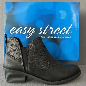 Easy Street Legend Women's Boot 10 M Black Embossed Dual Gore Faux Leather NIB - Picture 1 of 14