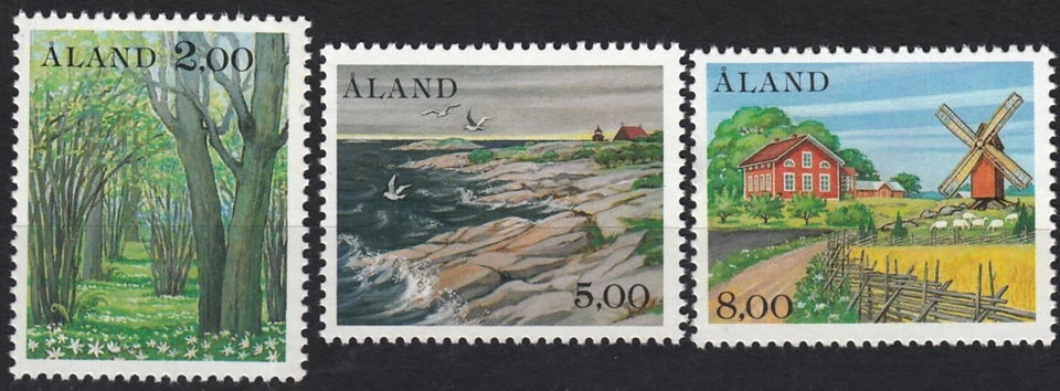 Windmill Forest Cliffs Clean Nature Aland Finland Briefmarken Frimerker MNH 1985 - Image 1 of 1