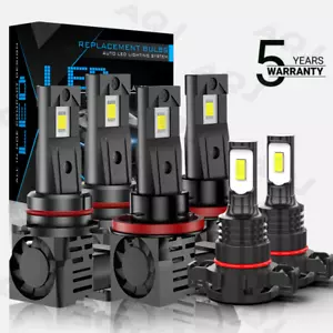 For Chevy Silverado 1500 2500HD 2007~2015 LED Headlights+ Fog Light Bulbs White - Picture 1 of 21