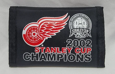 Detroit Red Wings 2002 Stanley Cup Champions Tri-Fold Wallet/Bill Fold (Nylon) Cover
