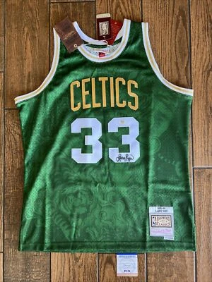 Larry Bird Celtics Signed Lunar NY Mitchell & Ness Swingman Jersey PSA witnessed - Image 1 of 4