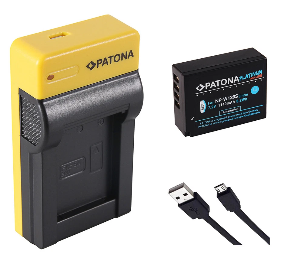 PATONA PLATINUM Batería Patona + Cargador USB Fuji-Film X-E1, X-E2, X-E2S, X-E3, X100F - NP-W126S