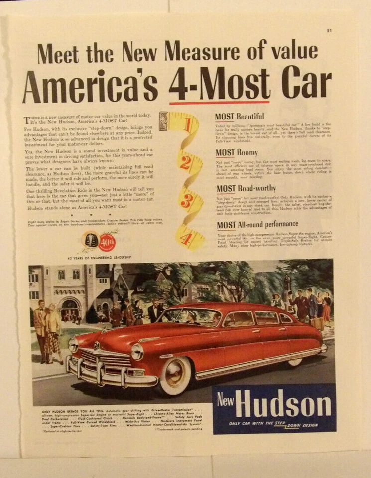 Original 1949 Hudson Magazine Ad - Image 1 of 1