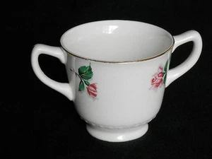 Vintage Homer Laughlin Pink Rose Open Sugar Bowl Gold Trim 1950’s - Imagen 1 de 6