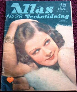 JEAN HARLOW COVER for Allas Veck. (7/11/37) movies J. MacDonald G. Farrell - Picture 1 of 4