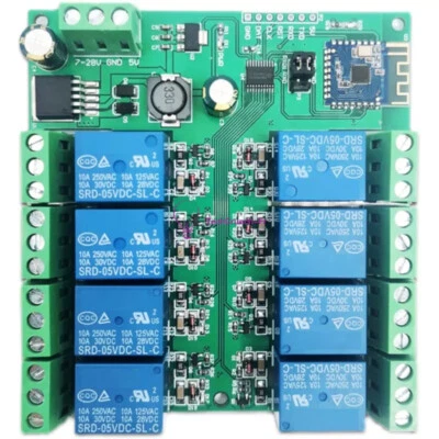 DC7-28V/5V 8-Channel Bluetooth 5.0 Relay Module Board APP Remote Control Switch - Photo 1/3