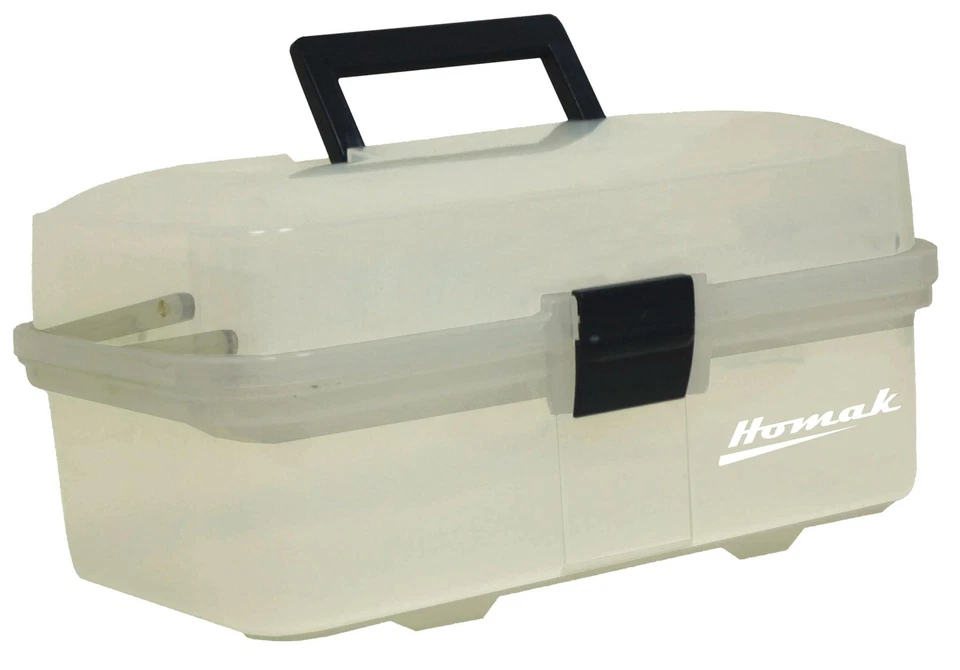 Homak 13-Inch Plastic Transparent Toolbox with 2 Tray Tier, TP00113067 - Image 1 of 1