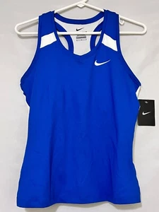 NWT NIKE Power Race Day Womens Medium Blue Compression Tank Bralette 835963-494 - Picture 1 of 8