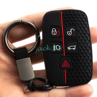 Silica Gel Key Fob Chain Case Cover For Jaguar XE XF XJ F-PACE F-TYPE Discovery - Image 1 of 4