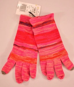 women's Touch & Go gloves pink stripe one size smart phone touch finger MSR $30 - Picture 1 of 4