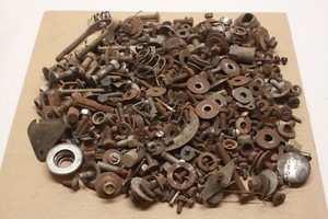 Vintage Original Car Truck Body Mechanical Hardware Bolts Clips Washers Screws