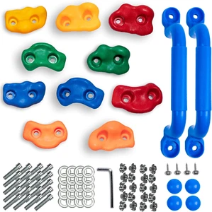 10 Stücke Klettergriffe Mit Haltegriffe Spielturm, Klettersteine Kinder Outdoor, - Bild 1 von 12