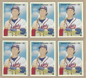 Lot of (6) 2016 Topps Heritage Minors DANSBY SWANSON #1 Mississippi Braves - Picture 1 of 1