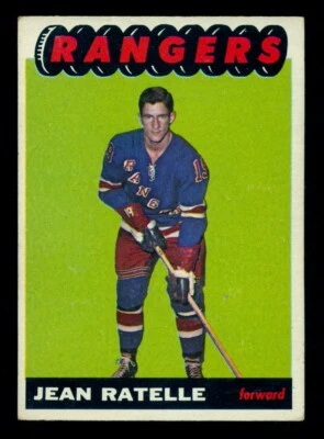 1965-66 TOPPS NHL HOCKEY #25 JEAN RATELLE EX+ N Y NEW YORK RANGERS Card - Image 1 of 2