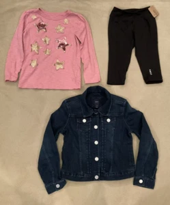 Gap Crewcuts Lands End Small Xs 4/5 Lot Shirt Leggings Jean Jacket - Picture 1 of 10