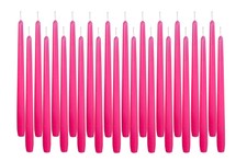 Candele conico rosa senza fumo e profumate per decorazioni festa confezione da 24