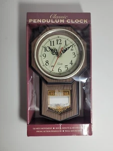 Regulator Classic Swing Action Quartz Pendulum Clock Wall Mount  5-7/8" x 9-3/4" - Bild 1 von 10