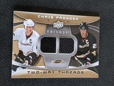 2008-09 UPPER DECK TRILOGY CHRIS PRONGER 2W-CP TWO WAY THREADS DUAL JERSEY