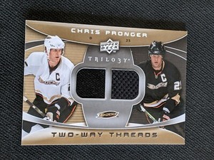 2008-09 UPPER DECK TRILOGY CHRIS PRONGER 2W-CP TWO WAY THREADS DUAL JERSEY