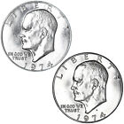 1974 P D Eisenhower Brilliant Uncirculated Ike Dollar 2 Coin Set